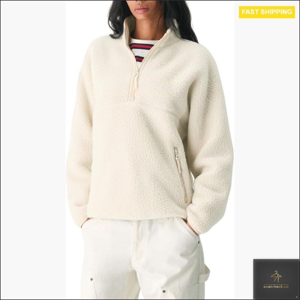 Fleece Pullover Half Zip Sherpa Jacket Long Sleeve Teddy Fall Sweatshirt